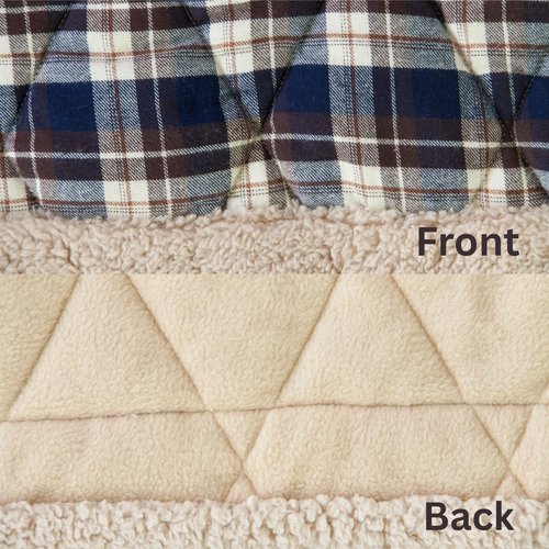 AZUMAYA Kotatsu Futon Comforter Square Shape W75 x D75 Inches, Polyester Fabric Material, Home and Living, Navy Checked Design KK-103BL, This Order Comes only Futon Comforter