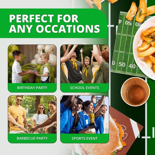 4E's Novelty 80 Pack Football Disposable Paper Napkins Bulk, Perfect for Football Birthday Party Decorations, Football Party Supplies, Football Game Day Napkins, Football Decor, Football Party Napkins