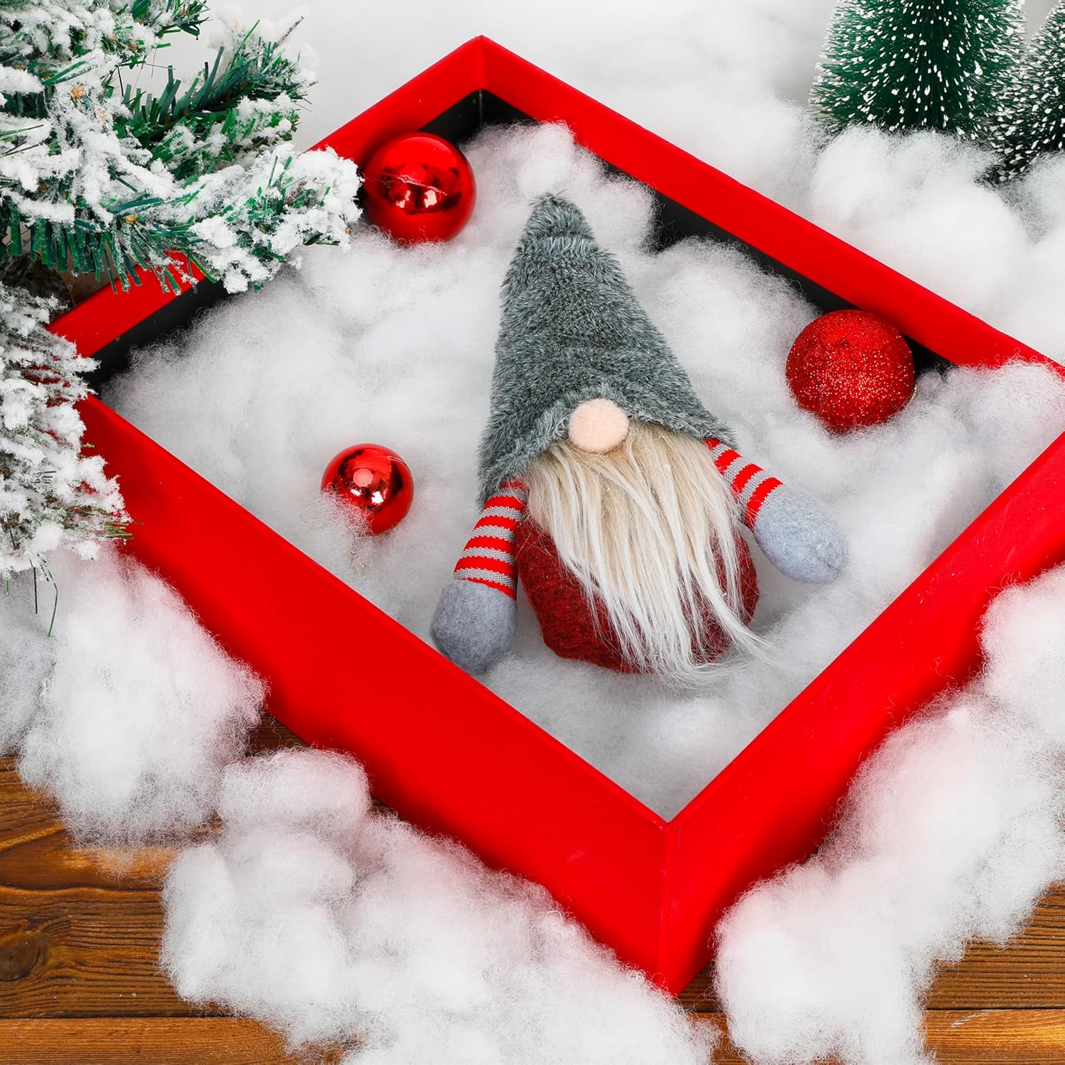 QZYL Artificial Snow Fluff - 18 Oz Vacuum Packaged Craft Cotton for Christmas Decor | White Winter Decoration