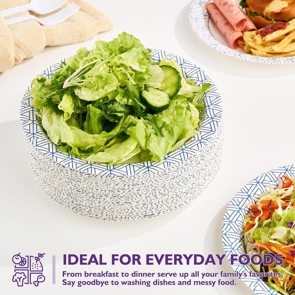 Regine Switzerland Disposable Paper Plates - Heavy Duty, Soak Proof, 8.5 Inch, 300 Count for Parties & Picnics