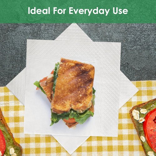 Eco-Friendly Disposable Napkins by [Brand Name] - 300 Pack 13"x13" 2-Ply Soft & Absorbent White Dinner Napkins