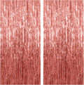 Regine Switzerland Rose Gold Backdrop - 2 Pack Foil Curtains for Birthday & Bachelorette Party Decor