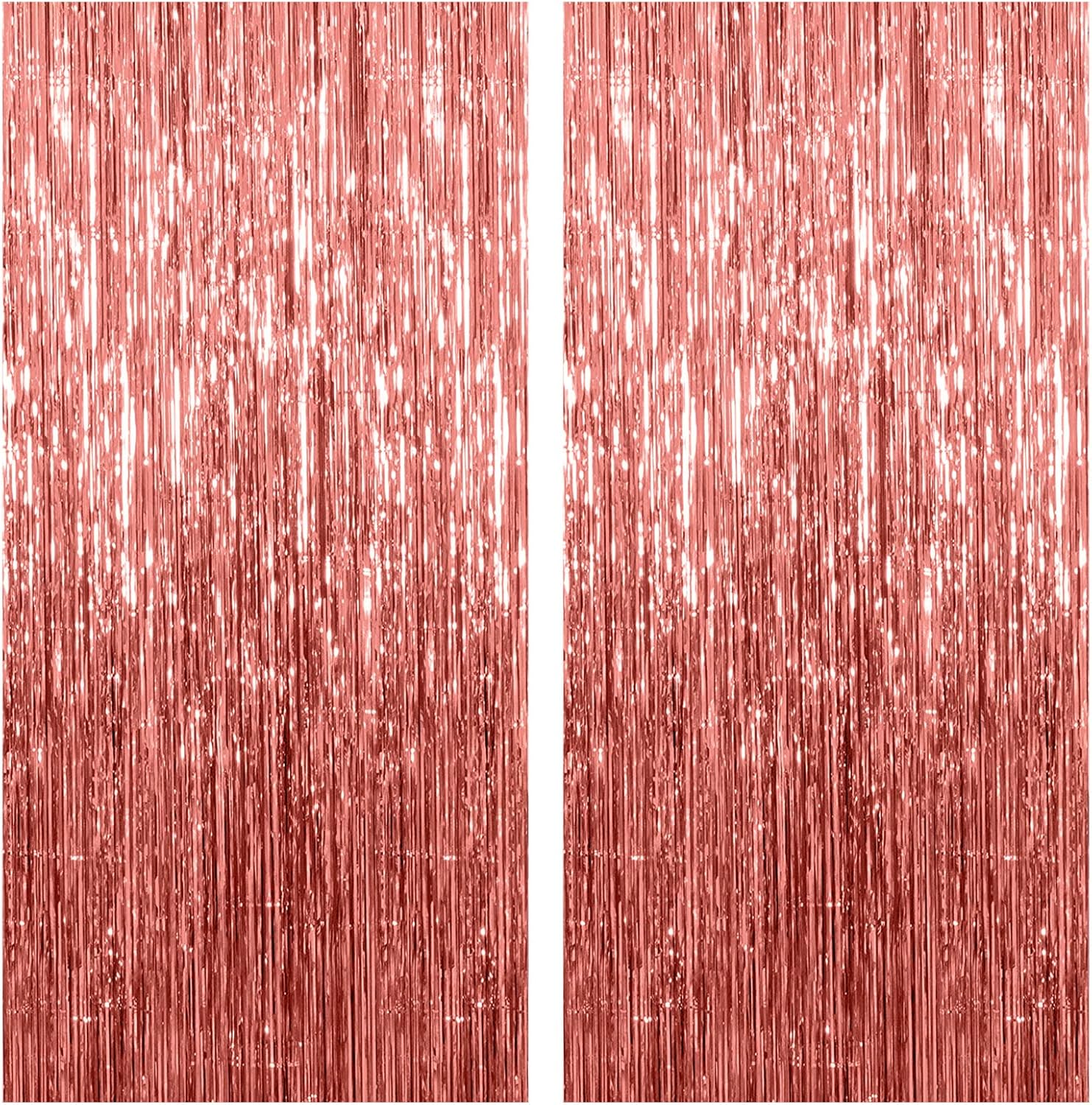 Regine Switzerland Rose Gold Backdrop - 2 Pack Foil Curtains for Birthday & Bachelorette Party Decor