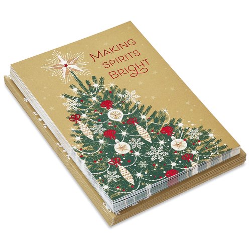Hallmark Boxed Christmas Cards, Making Spirits Bright (16 Cards and Envelopes)