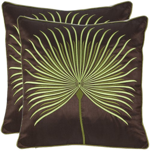 Safavieh Pillows Collection Leste Verte Throw Pillows (Set of 2), 22" x 22", Green