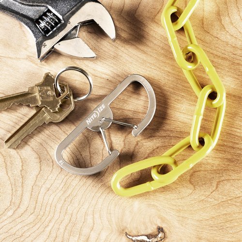 Nite IZE B-Series Dual Carabiner, Stainless Steel Heavy Duty Everyday Carry Carabiner, Size #4