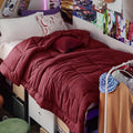 Bedsure Comforter Duvet Insert - All-Season Twin Size Quilted Down Alternative Blanket, Red 88 x 68 Inches