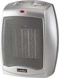 Lasko Electric Ceramic Space Heater - Adjustable Thermostat, 2 Heat Settings, 9.2 Inches, Silver