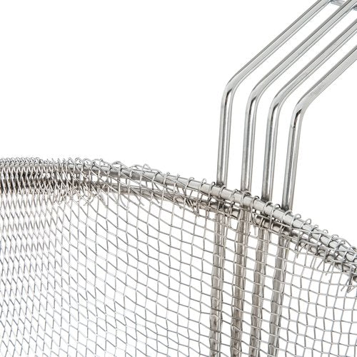 Carlisle FoodService Products Chrome Plated Steel Mesh Fryer Basket, 11.25" Diameter x 6.25" Depth
