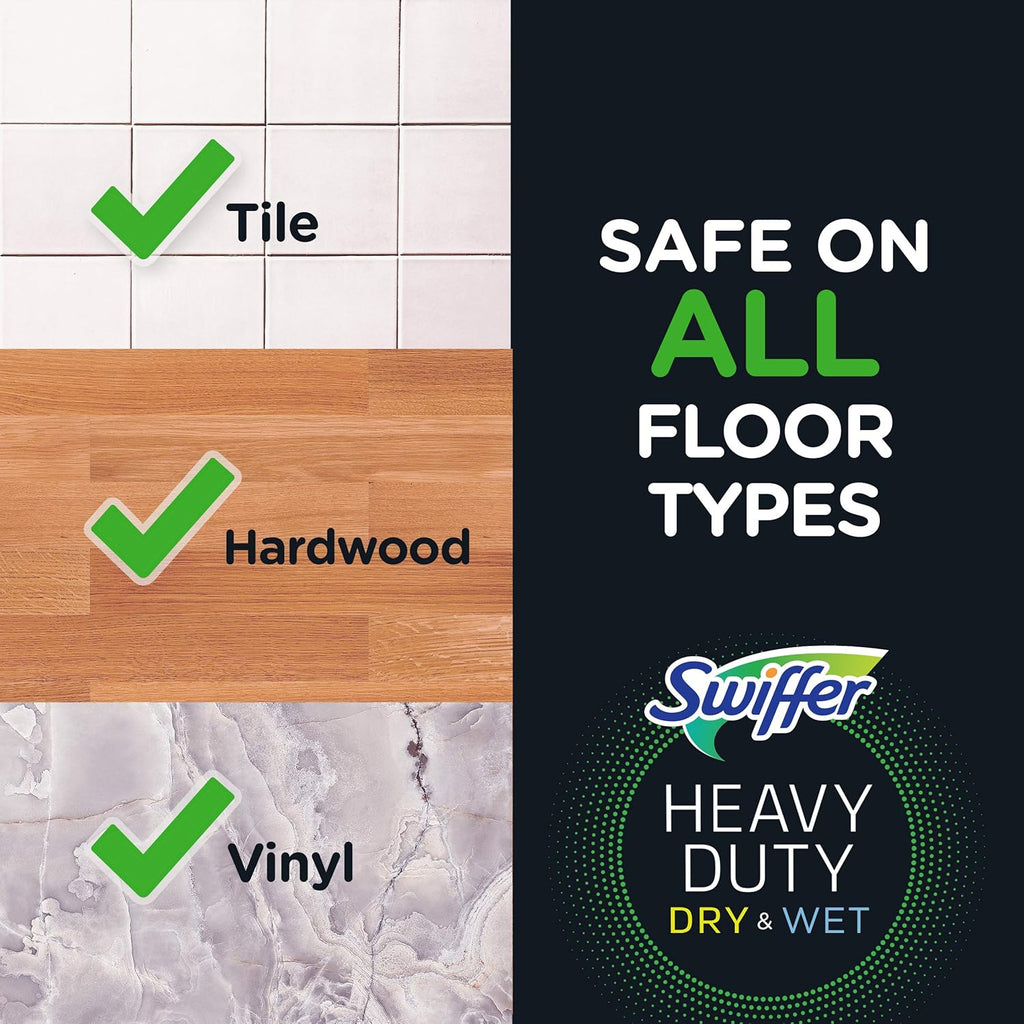 Sweep + Mop Dry Pads Refill - Heavy Duty Multi-Surface Floor Cleaner for Home & Pet | 32 Count