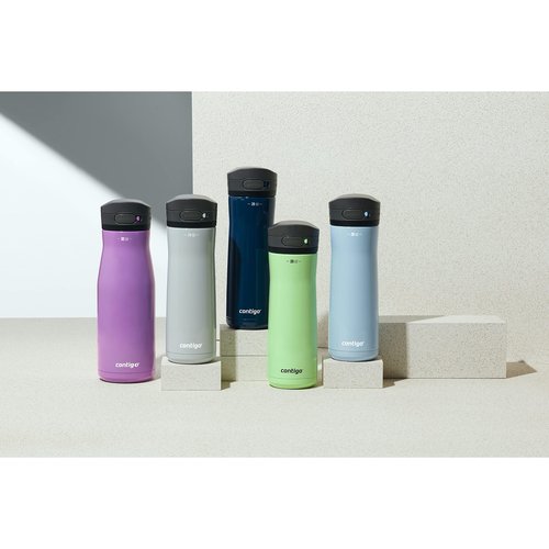 Contigo Jackson Chill 2.0, Vacuum-Insulated Stainless Steel Water Bottle with Secure Lid, Leak-Proof Travel Friendly, 20oz Capacity, Blueberry Color, Keeps Drinks Cold for 12 Hours