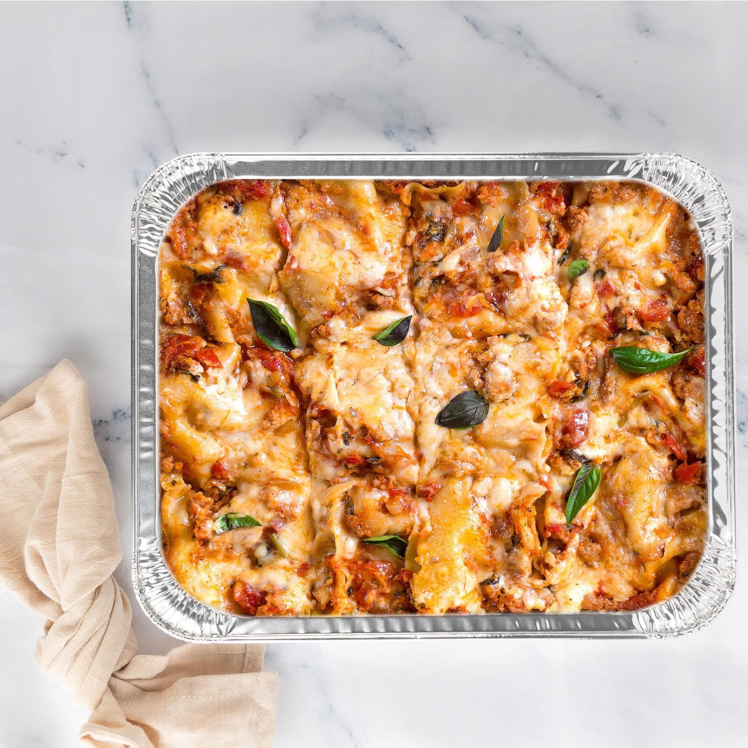 PLASTICPRO Disposable Aluminum Foil Pans - Half Size Deep Bakeware for Cakes & Lasagna | Pack of 10