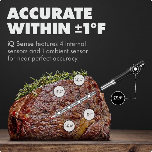 CHEF iQ Sense | Smart Wireless Meat Thermometer | Ultra-Thin Probe with 1000°F Heat Safety | Perfect for BBQ, Grill, Oven, Smoker, Air Fryer