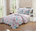 Kids Zone Collection Bedspread Set wls Pink Purple Aqua Blue Singing Owl Music Notes Hearts Flower Leaves for Girls/Teens Multi-Color New # Owl (Full/Queen)