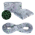 NAPRO Kids 3-in-1 Travel Blanket and Pillow Combo, Convertible Infinity Scarf, Lightweight Neck Support for Airplane, Car & Camping, Glow-in-The-Dark - Gamer