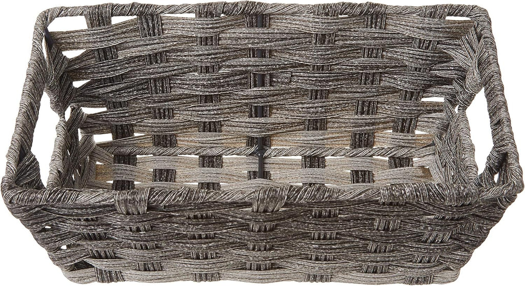 Whitmor Gray Wash Split Rattique Small Shelf Tote - Stylish Storage Solution for Home Organization
