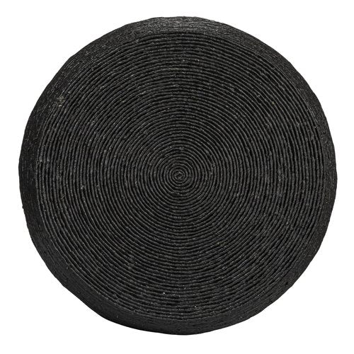 Creative Co-Op Round Handwoven Corn Rope Barrel Side Table, Black