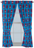 Jay Franco Kids Window Drapes - 4 Piece Curtain Set Includes 2 Tiebacks, Beautiful Bedding Room Décor and Easy Set Up, Blue - Super Hero Adventures, 63 Inch