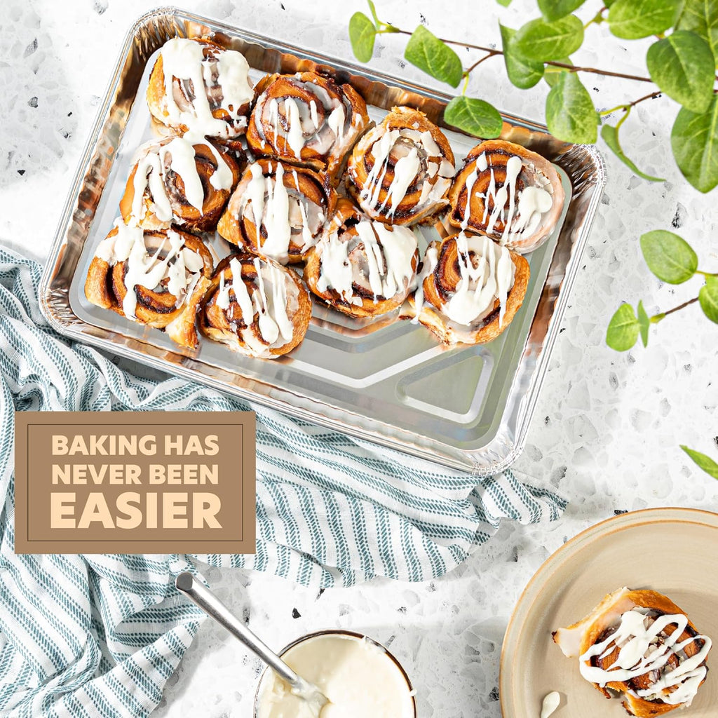 PlasticPro Aluminum Cookie Sheets - Heavy-Duty Disposable Baking Pans | 9'' x 13'' | 5-Pack