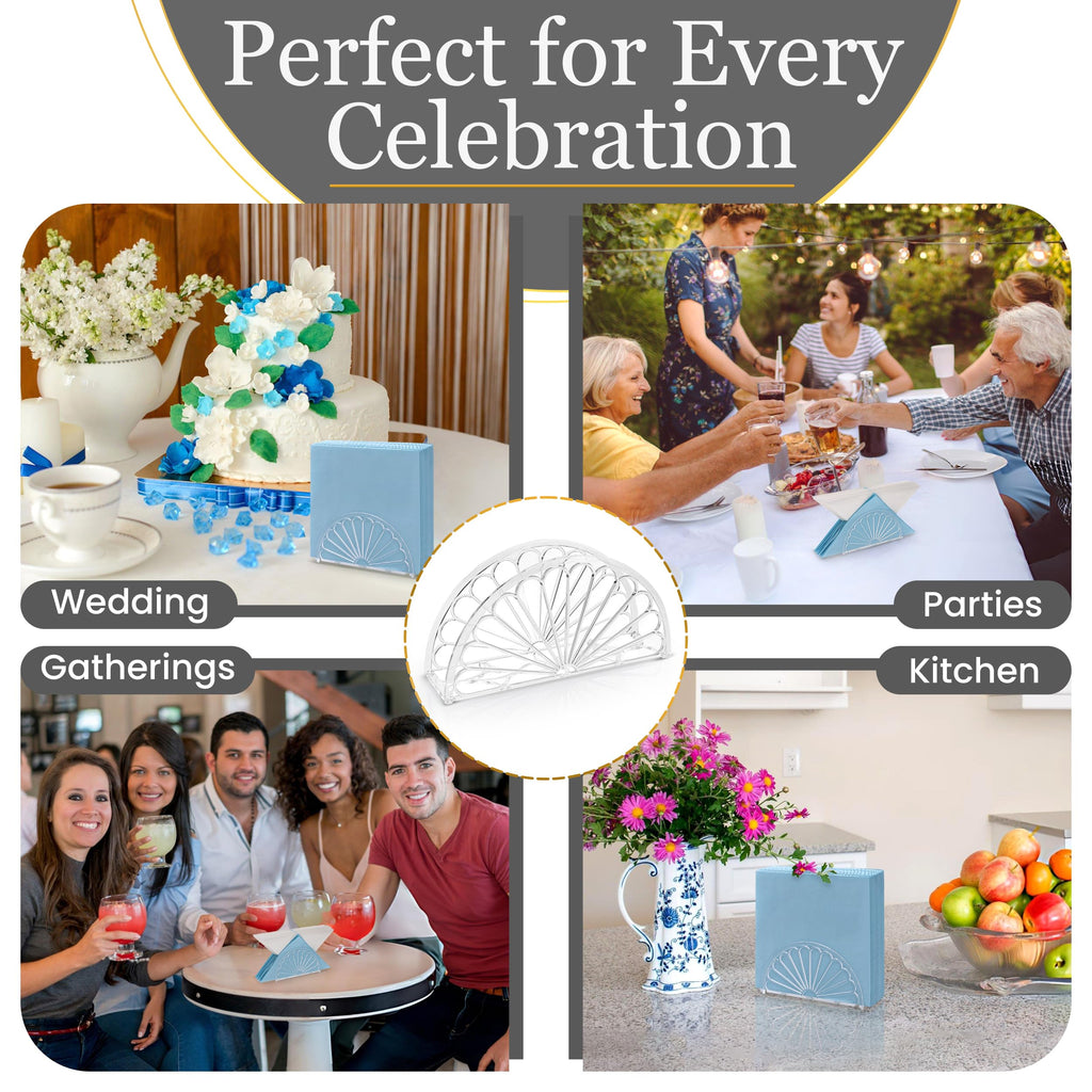 5.75 Inch Clear Plastic Napkin Holder - 24 Pieces (Fan Design)