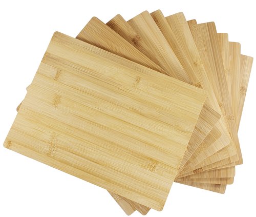 Set of 12, Bulk Wholesale Bamboo Cutting Boards – 12x9" Blank Wood Charcuterie Trays for Snacks, Cheese, Appetizers, Grazing Platter, Engraving Gifts, Epoxy Resin Crafts, or Rustic Wall Deco