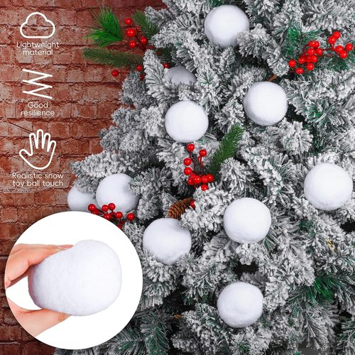 Elcoho 100-Piece Artificial Snow Toy Ball Set - Realistic Plush Snowballs for Kids' Winter Fun | Indoor/Outdoor Use