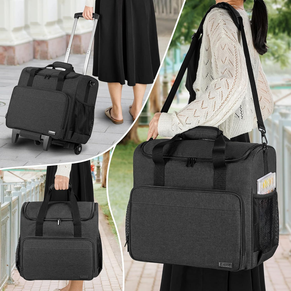 Trunab Rolling Craft Tote - Organize Scrapbooks & Supplies with Wheels | Fits 12x12 Inch Albums
