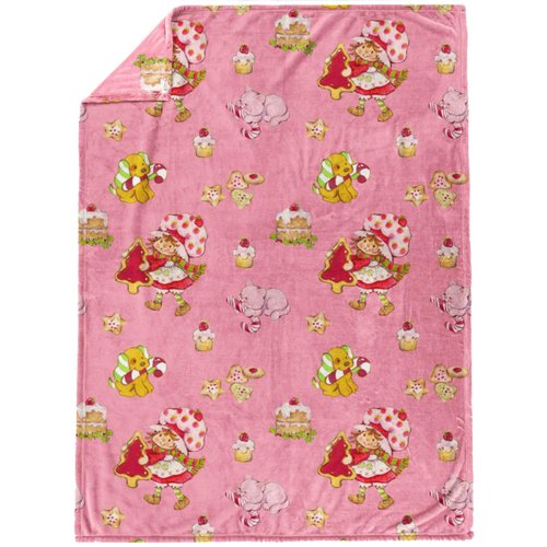 Jay Franco Kids Christmas Plush Throw Blanket – 50x70 Inches Soft & Cozy Fleece Throw for Holiday Bedroom & Couch Décor, Official Licensed Product, Pink - Strawberry Shortcake