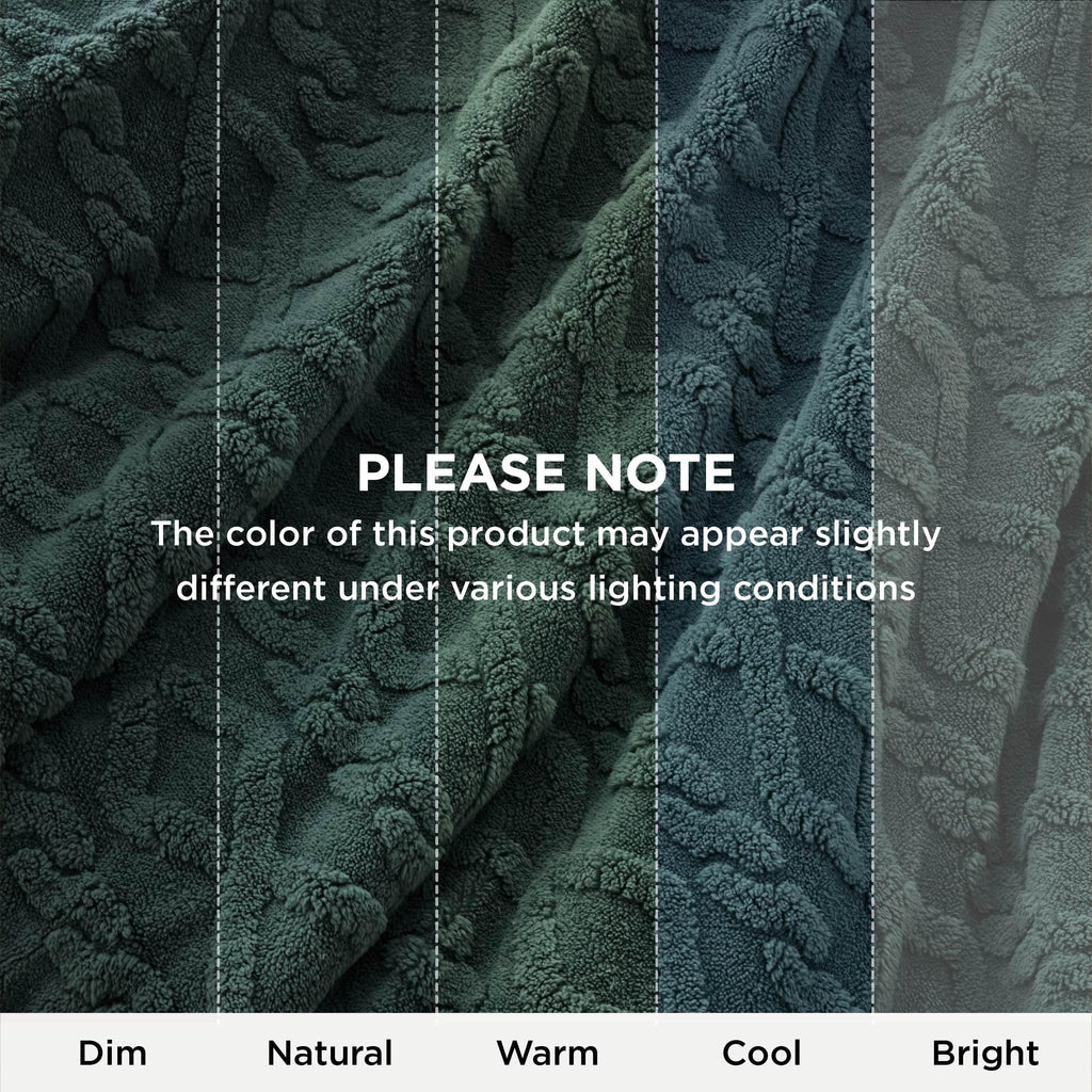 Bedsure Gentlesoft Sherpa King Size Blanket for Bed- Fleece Fluffy & Cozy Cable Jacquard Tufted for Women Gift, Thick and Warm Christmas Blanket for Winter, Dark Green, 108x90 Inches