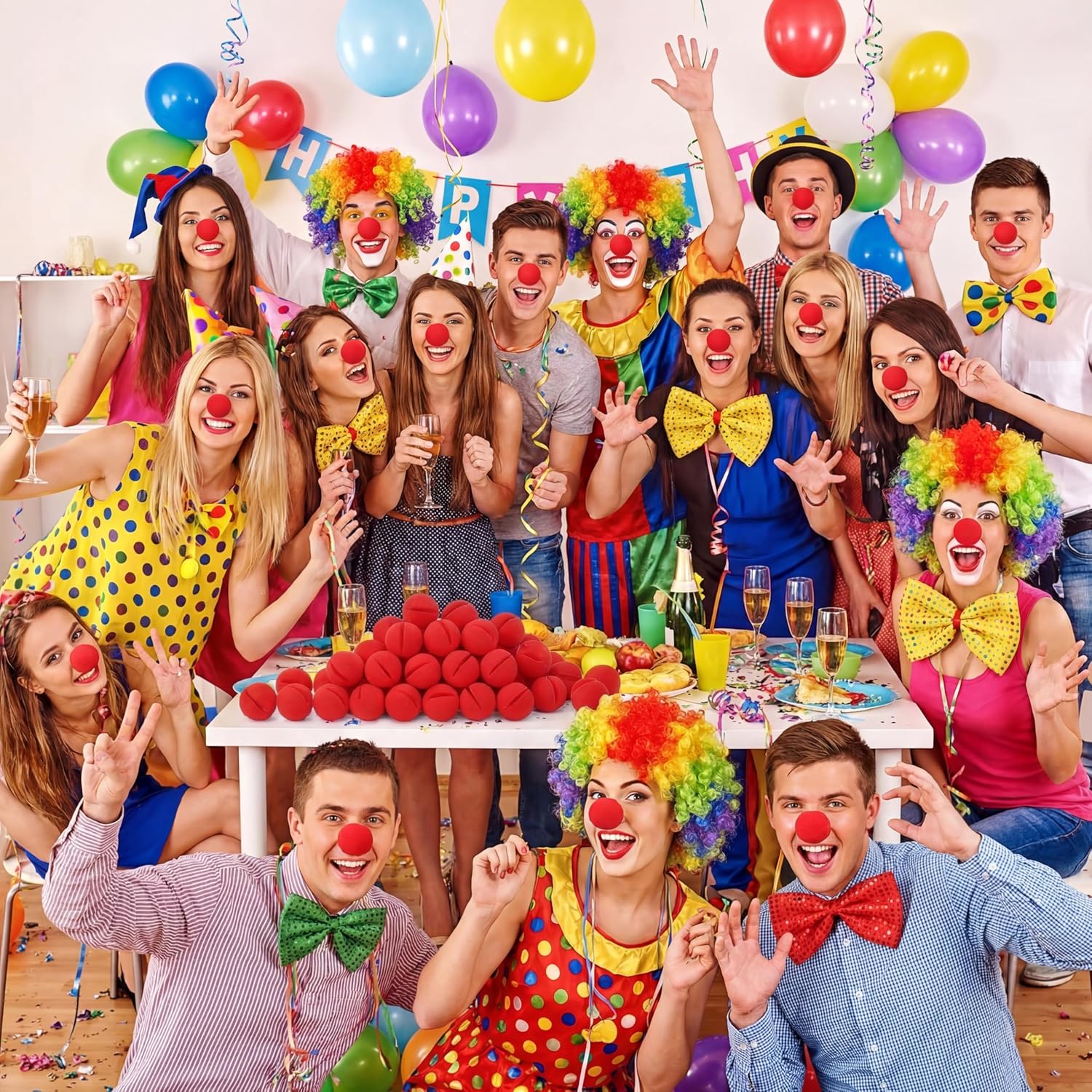Vinsot Red Circus Clown Noses - 120 Pcs Foam Costume Accessories for Carnival & Halloween