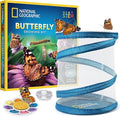 National Geographic Butterfly Growing Kit - Complete Habitat with 5 Caterpillars Voucher | Perfect Easter Gift for Kids