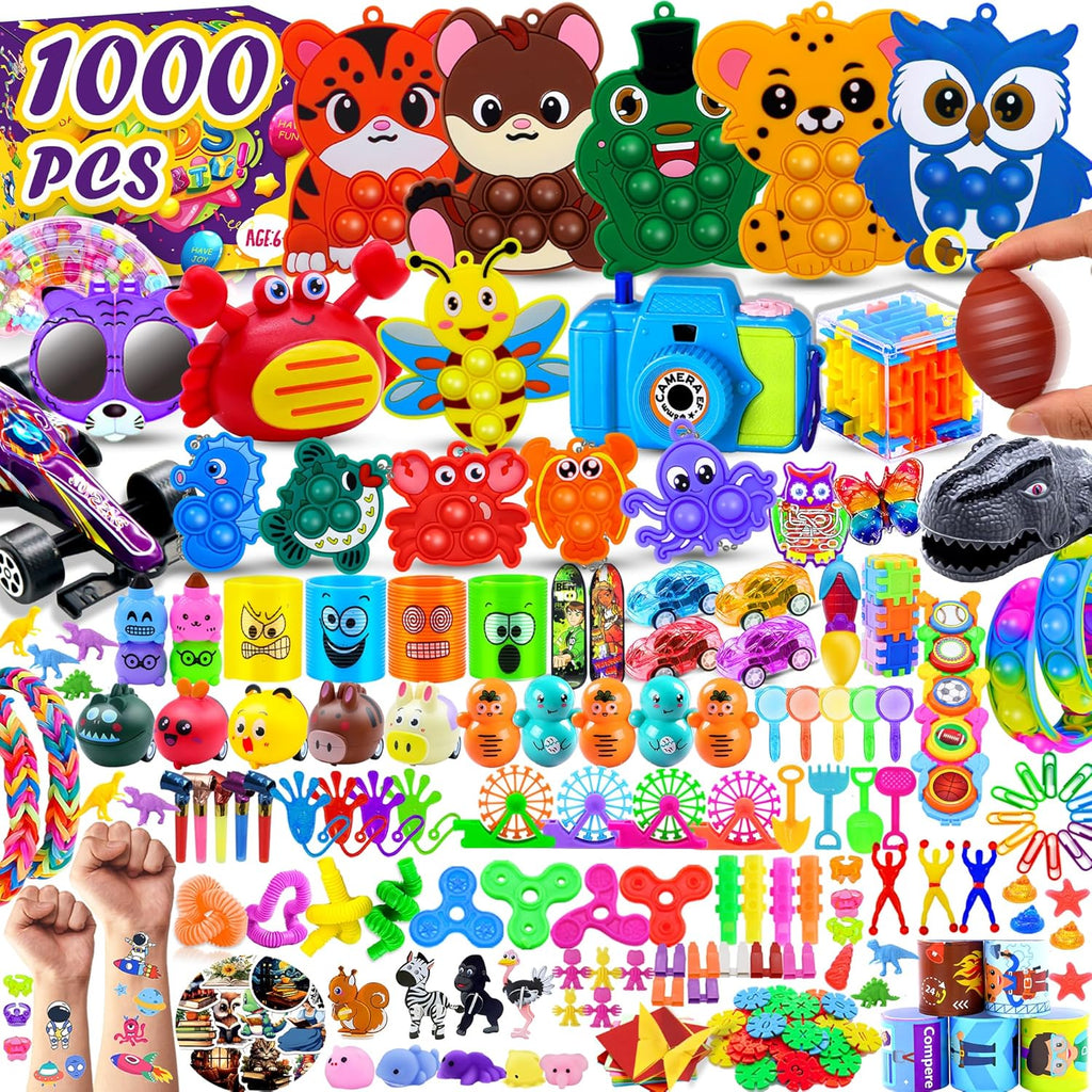 Skiennix 1000 PCS Fidget Toys - Bulk Party Favors for Kids | Classroom Prizes & Birthday Gifts