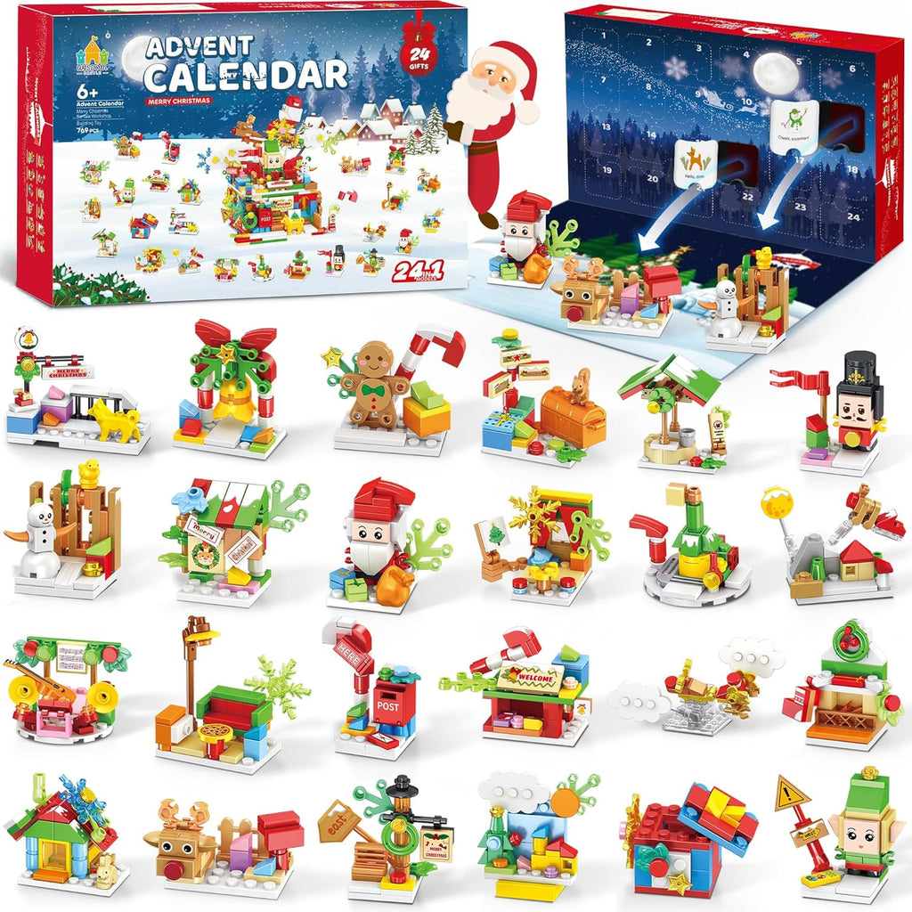 Santa’s Workshop Advent Calendar 2025 - 24-in-1 Holiday Countdown Gift for Kids Ages 6+