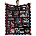 BUUGVIIL Veteran Gifts for Men Dad Husband, Fathers Day Birthday Retirement Gifts for Veterans, Navy/Army/Air Force Veteran Gifts, Hard Head Veterans Blanket 50"x60"