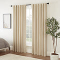 ECLIPSE Fresno Modern Blackout Thermal Rod Pocket Window Curtain for Bedroom (1 Panel), 52" x 84", Wheat