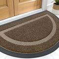 OLANLY Half Circle Door Mat - Waterproof All-Season Doormat for Indoor/Outdoor Use | 29.5x17, Brown