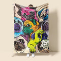 Pug Blanket Gifts for Women, Cute Pug Print Theme Decor Home Bedroom Living Room Couch Sofa Adults Soft Cozy Plush Flannel Throws 50"x40"
