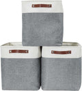 DECOMOMO Extra Large Storage Baskets - 54.5L Fabric Bins for Organizing Linen Closet | Slate Grey & White, 3 Pack