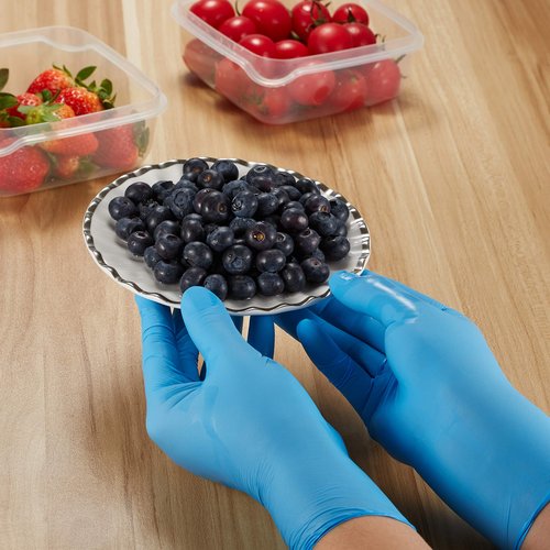 Kids Disposable Nitrile Gloves for 7-14 Years - Latex Free, Powder Free - for Crafting, Painting, Cooking, Cleaning -100 PCS (Blue)