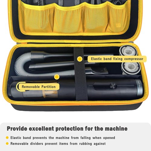 Fanttik Case for Slim V8/V10 Apex & Mate | Portable Hard Storage with Removable Divider & Mesh Pocket