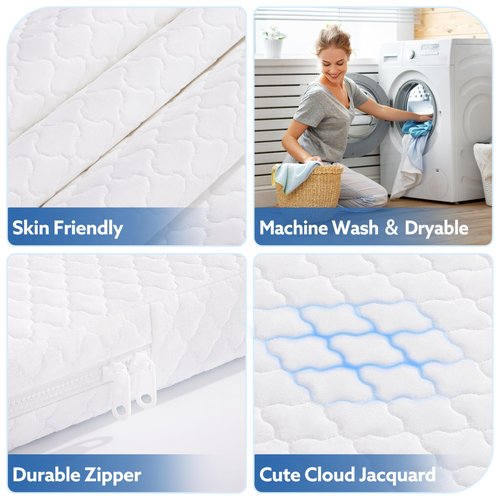 Pro Goleem Baby Bassinet Mattress Pad 30"x18" Peanut Hourglass, Waterproof Soft Cover Gel Memory Foam, Dual Side Cradle Mattress Fit Halo BassiNest Bassinet Series