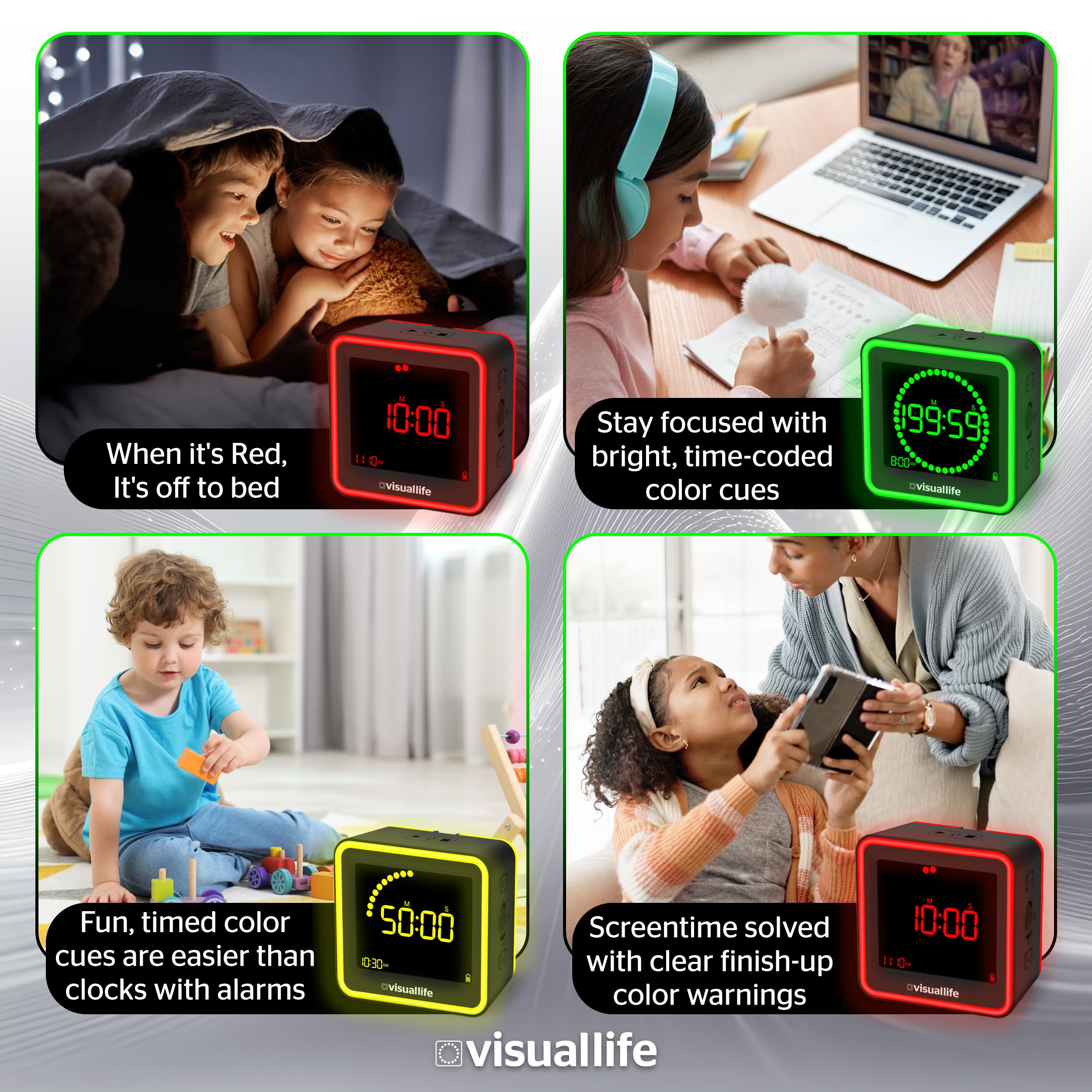 Visual Life Timer for Kids, Adults, ADHD, Autism & Dyslexia - New Timed Color Cues Anchor Focus, Track Progress & Guide Transitions - for Home, Teacher Classrooms, Homeschool, Business & Groups
