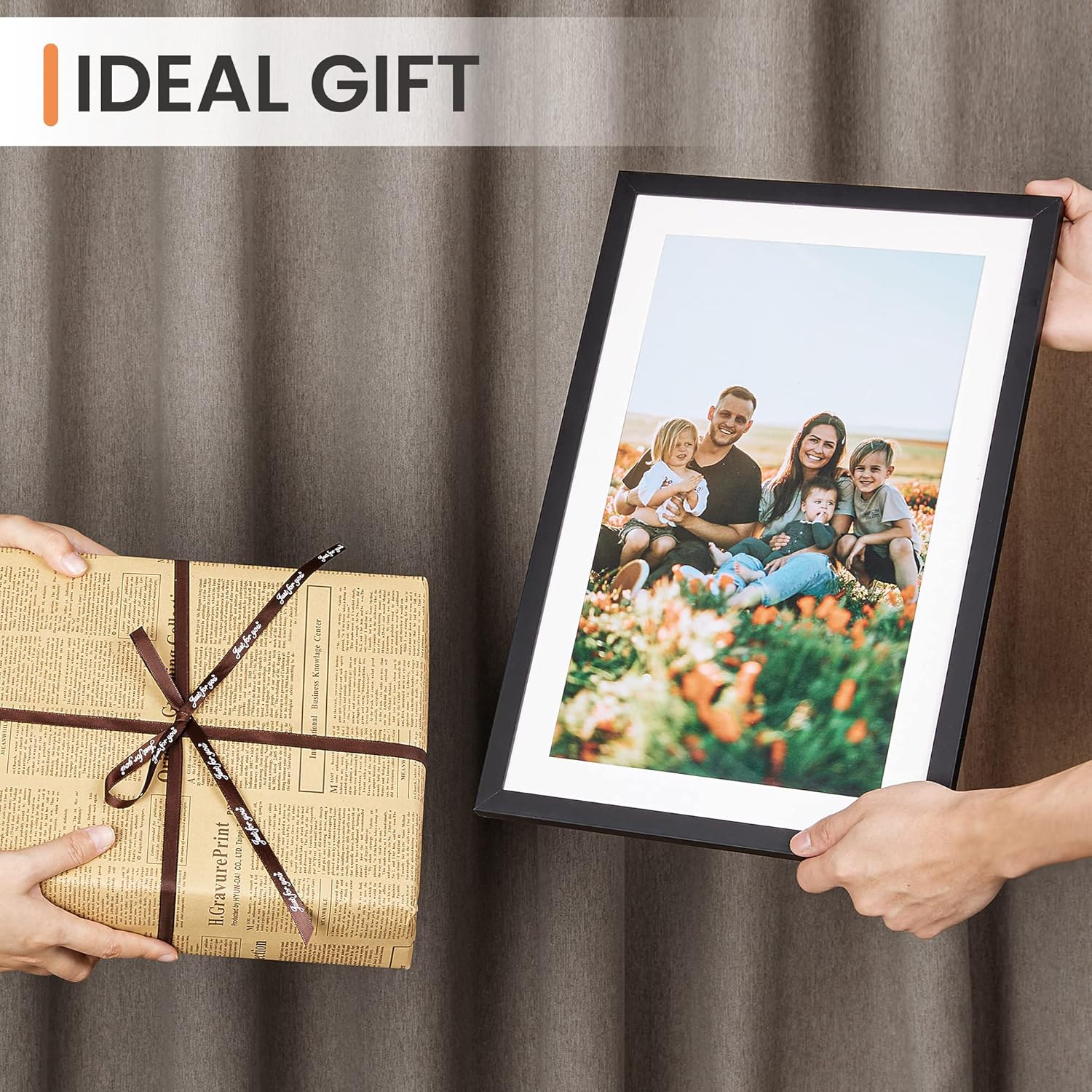 Upsimples 11x17 Picture Frame Set of 5 - Versatile Wall Gallery Frames for 9x15 or 11x17 Photos | Black