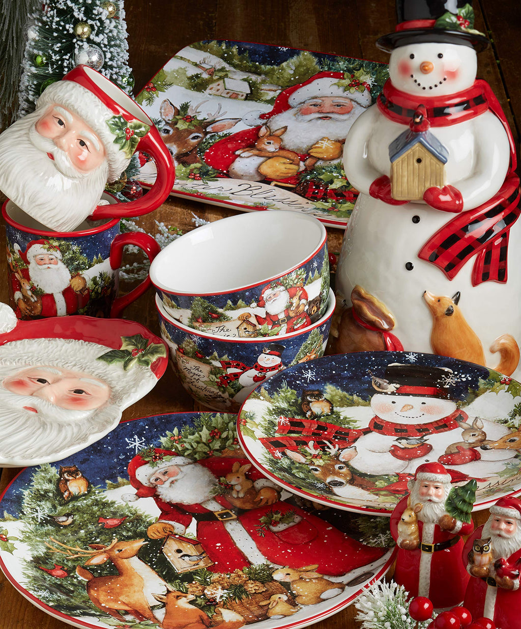 Certified International Magic of Christmas Santa Rectangular Platter, Multicolored Large