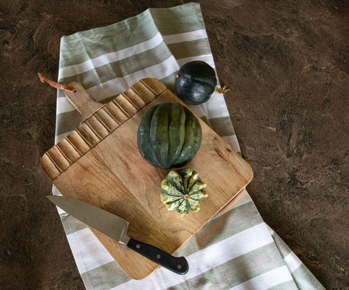 Foreside Home & Garden Wide Cutting Board Rectangle Hand Carved Wood Serving