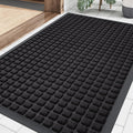 Smiry Heavy Duty Rubber Doormat - Non-Slip, Easy Clean, Dirt Trapping | 35x23 Inch, Black