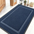 OLANLY Indoor Outdoor Front Door Mat - Waterproof All-Season Doormat, Sturdy Rubber, Easy Clean | 47x30, Blue