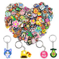 Papacharms Bulk Keychains 20pcs Random Different Keychain Lot Lovely Cool Key Chains for Student Prize Birthday Gift Party Favor