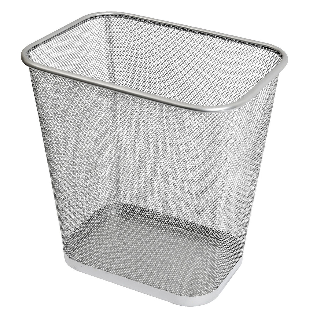 YBM HOME Mesh Wastebasket Trash Can for Home and Office Workspace, Metal Office Trash Can Rectangular-Shaped, 3.5 Gallon (6 Pack), Black 1103s