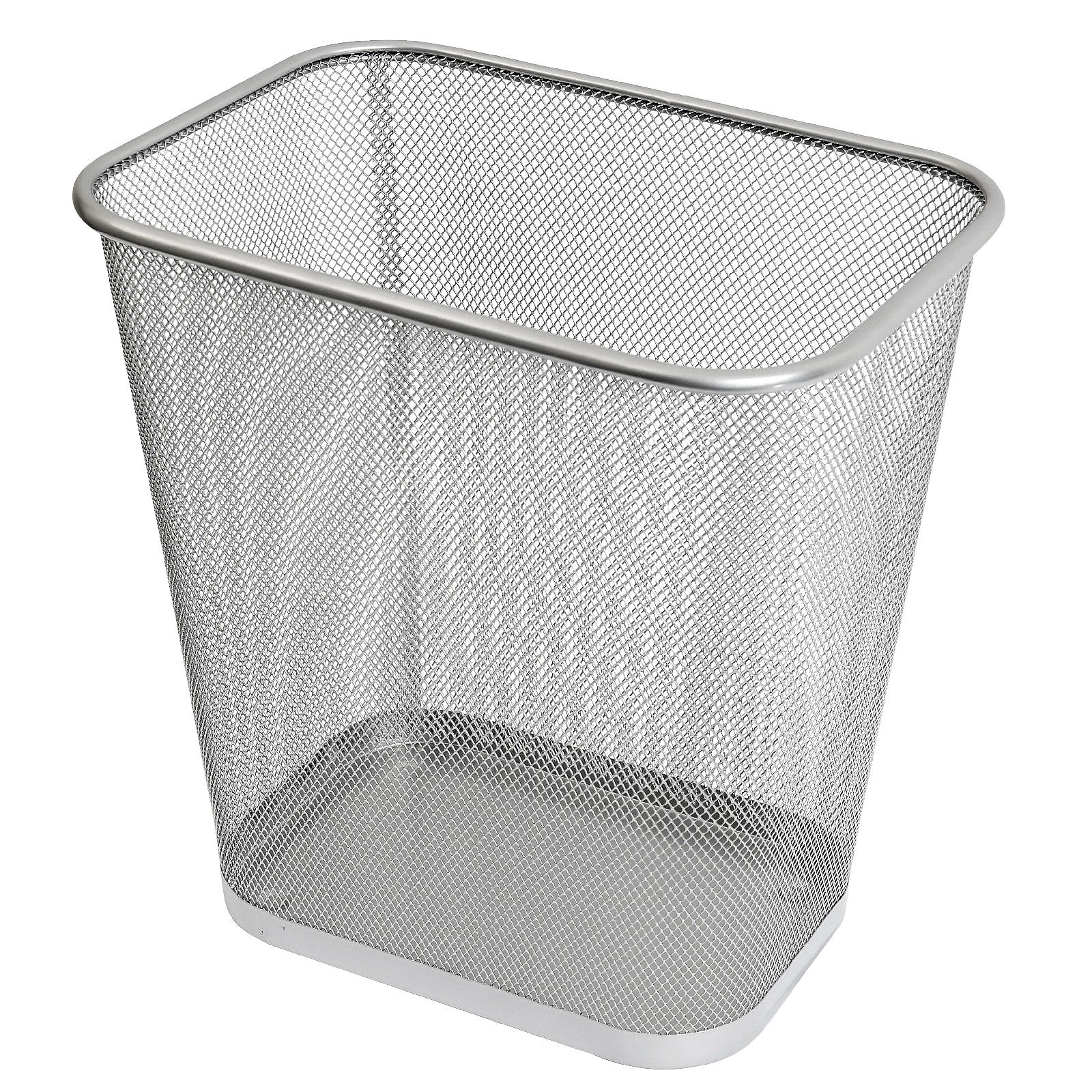 YBM HOME Mesh Wastebasket Trash Can for Home and Office Workspace, Metal Office Trash Can Rectangular-Shaped, 3.5 Gallon (6 Pack), Black 1103s
